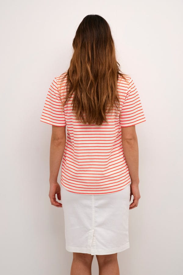 Culture Cotton Stripe T Shirt Red White