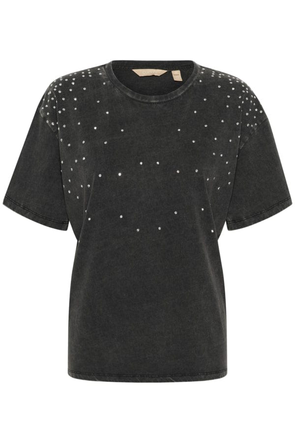 Culture Studded T Shirt Washed Grey