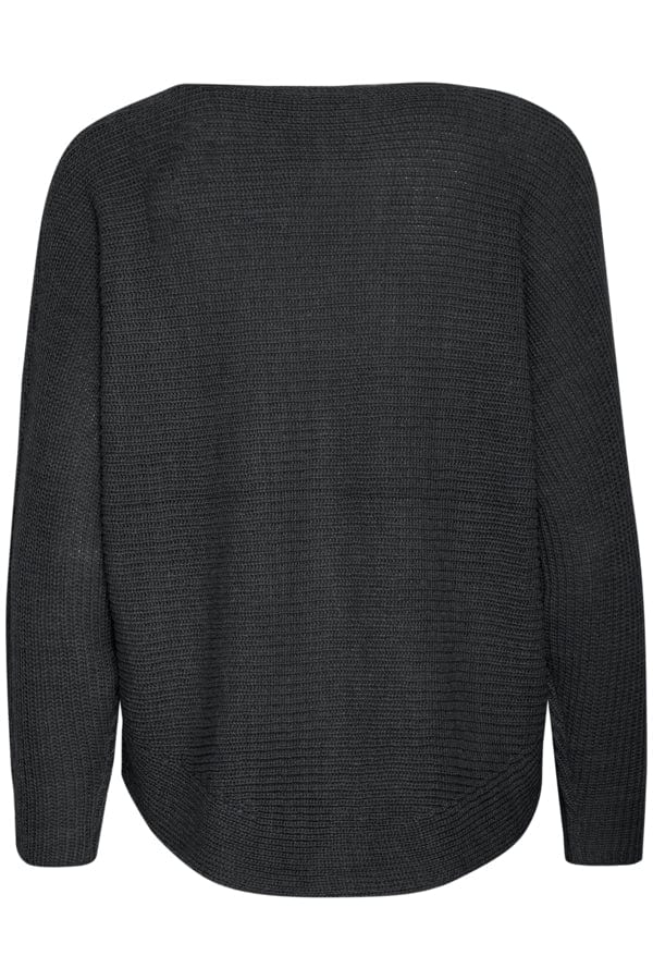 Fransa Batwing Ribbed Jumper Phantom Grey