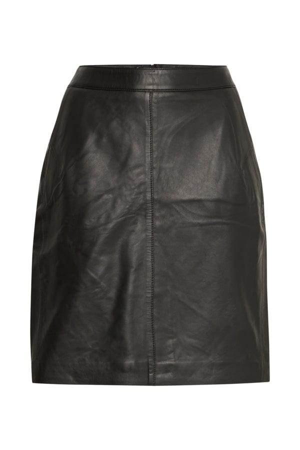 Fransa Leather Skirt Black