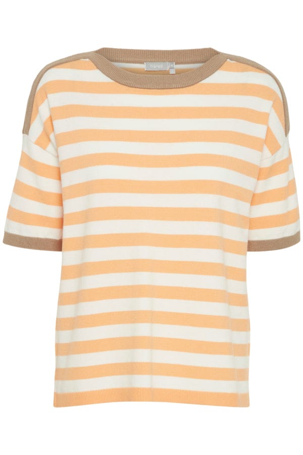 Fransa Stripe Light Jumper Apricot Ivory Tan