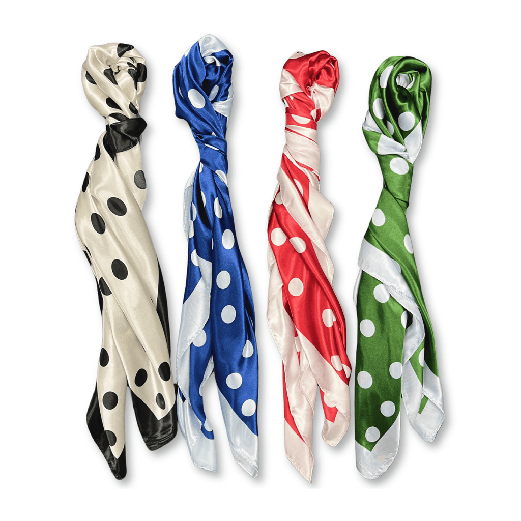 Lili Scarves - Polka Dot Pattern Silk Touch Square Scarf