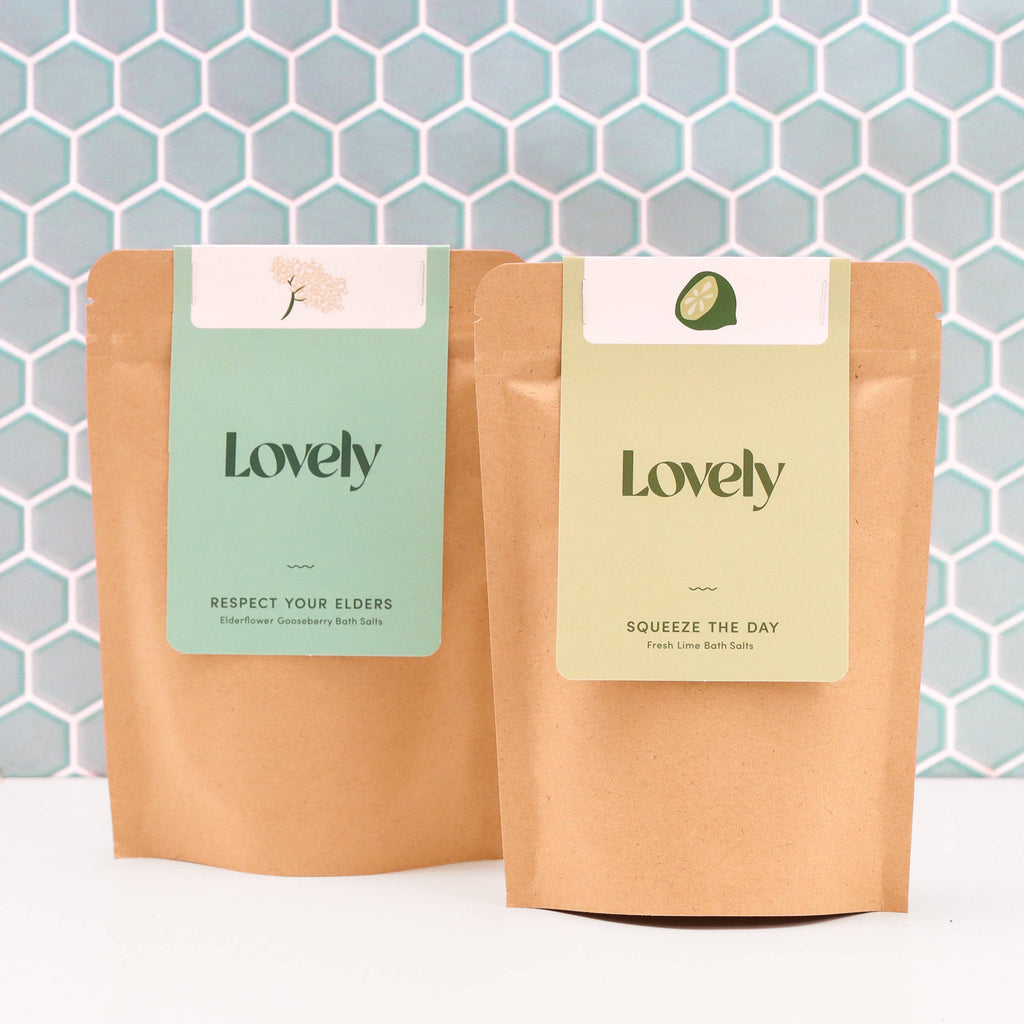 Lovely Skincare - Bath Salts- Respect Your Elders - Elderflower and Gooseberry