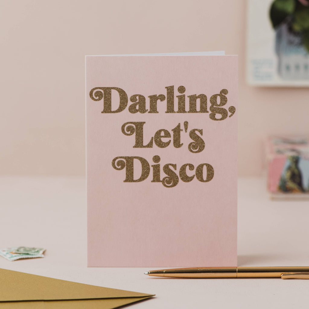 Oh Squirrel - 'Darling, Let's Disco' Card with Biodegradable Glitter Cellophane