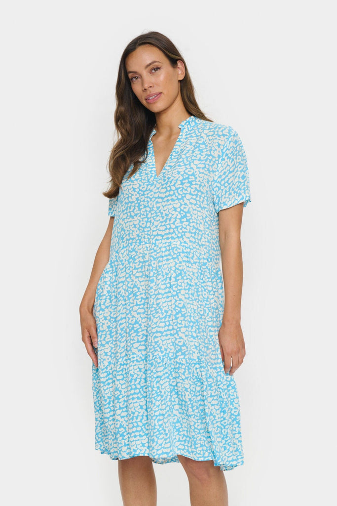 Saint Tropez Eda Tiered Dress Blue White