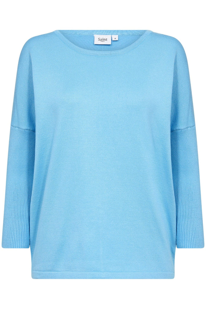 Saint Tropez Relaxed Lightweight Jumper Cornflower Blue