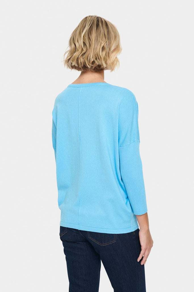 Saint Tropez Relaxed Lightweight Jumper Cornflower Blue