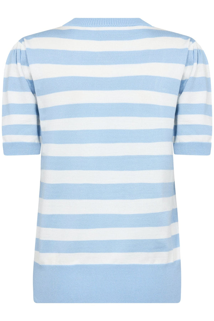 Saint Tropez Short Sleeved Stripe Knit Blue White