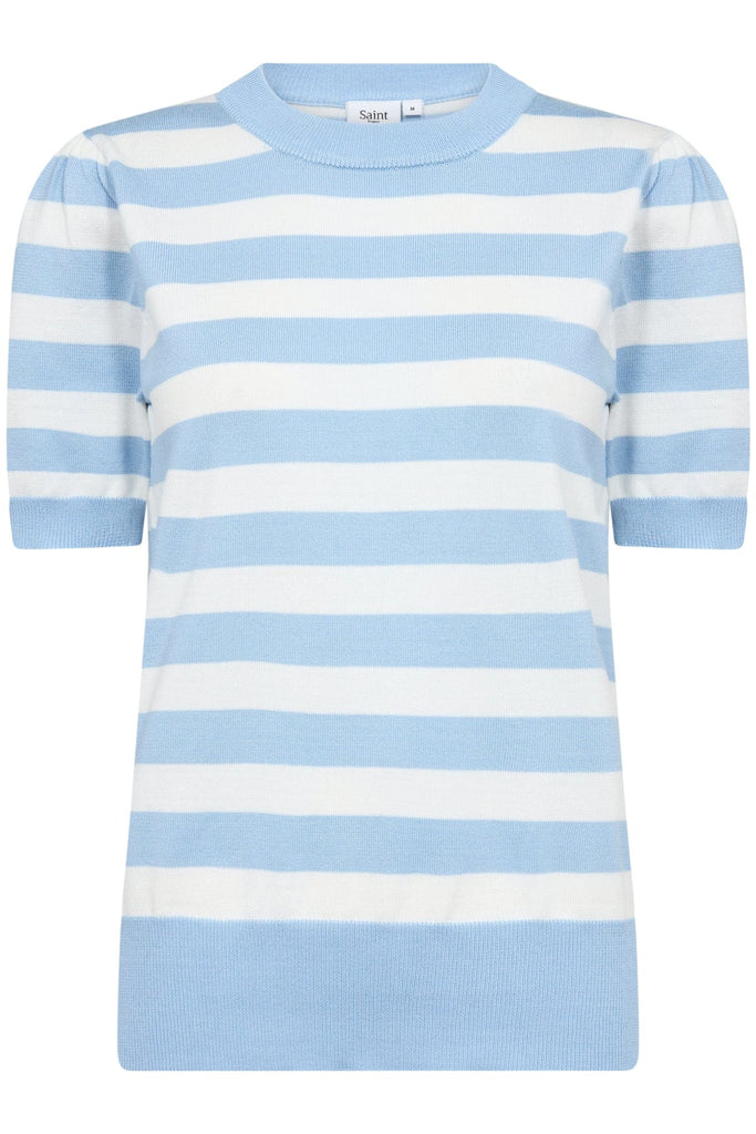 Saint Tropez Short Sleeved Stripe Knit Blue White