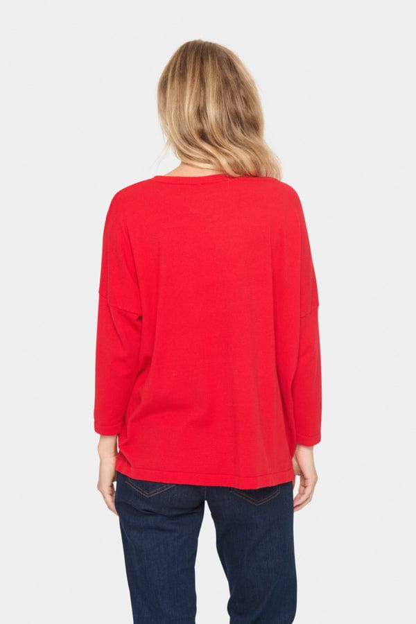 Saint Tropez Star Jumper Red Pink