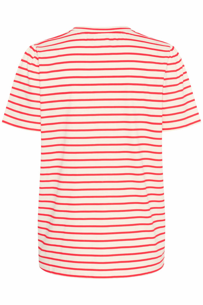 Saint Tropez Stripe Cotton T Shirt Red White