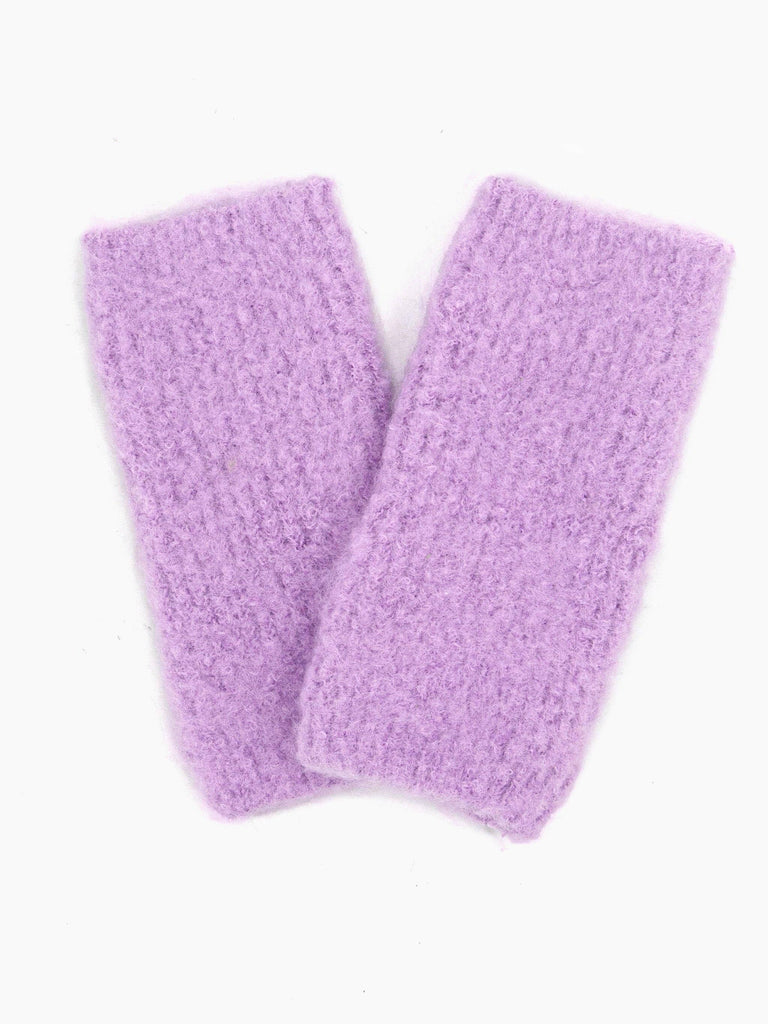 Sarta Accessories - Alexa Textured Wrist Warmers - Lilac, Knitted One-size