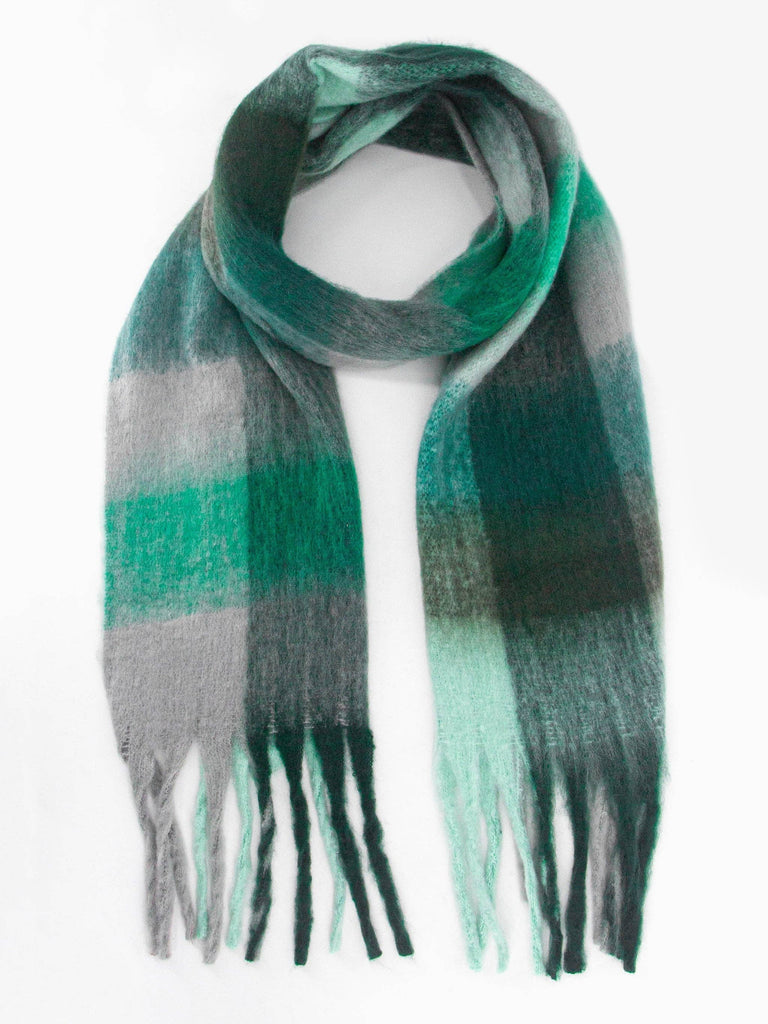 Sarta Accessories - Allie Heavyweight Scarf - Teal, Square Colour Block One-size