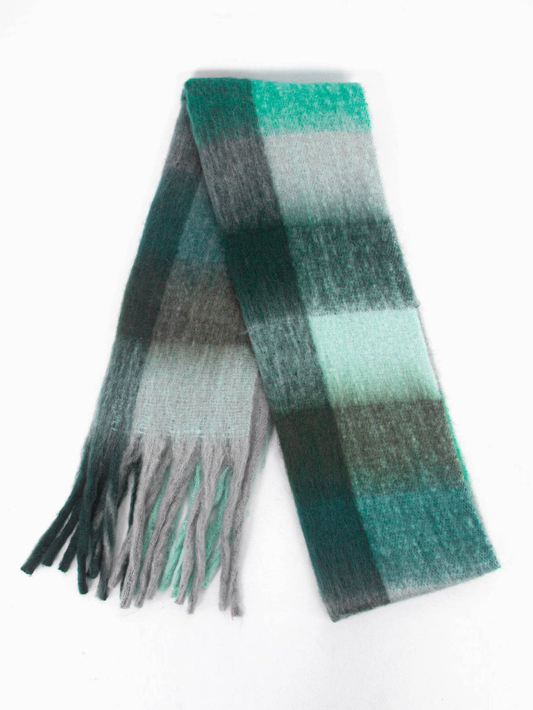 Sarta Accessories - Allie Heavyweight Scarf - Teal, Square Colour Block One-size