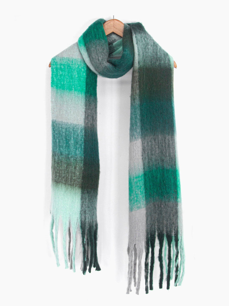 Sarta Accessories - Allie Heavyweight Scarf - Teal, Square Colour Block One-size