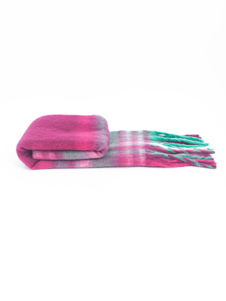 Sarta Accessories - Amy Heavyweight Scarf - Raspberry, Traditional Check One-size