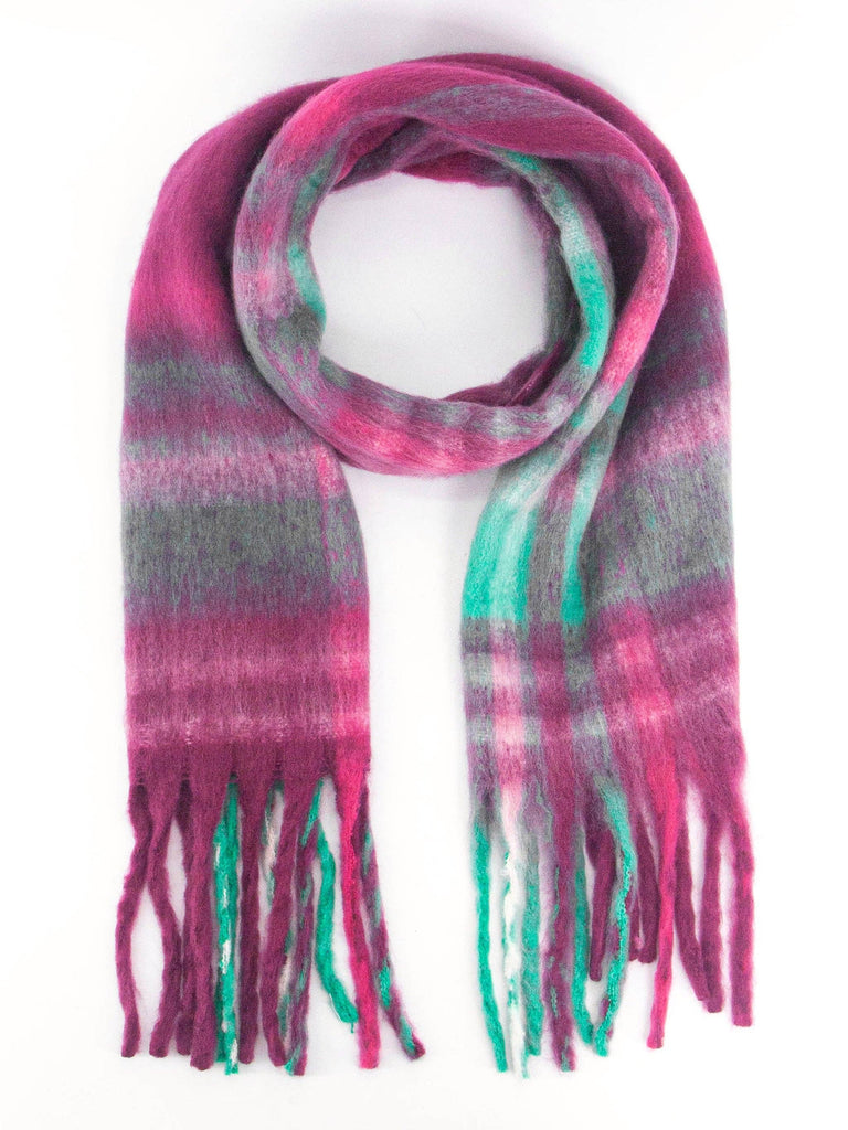 Sarta Accessories - Amy Heavyweight Scarf - Raspberry, Traditional Check One-size