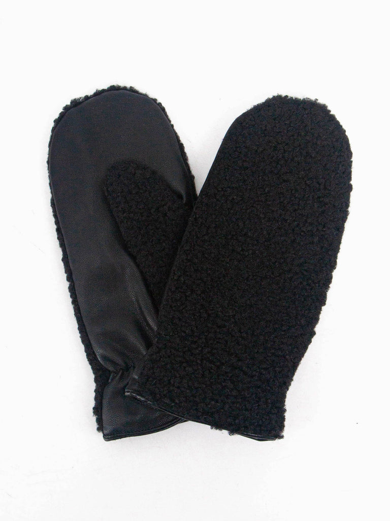 Sarta Accessories - Goldie Mitten Gloves - Black, Borg One-size