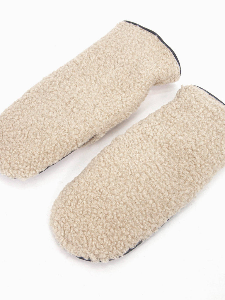 Sarta Accessories - Goldie Mitten Gloves - Cream, Borg One-size