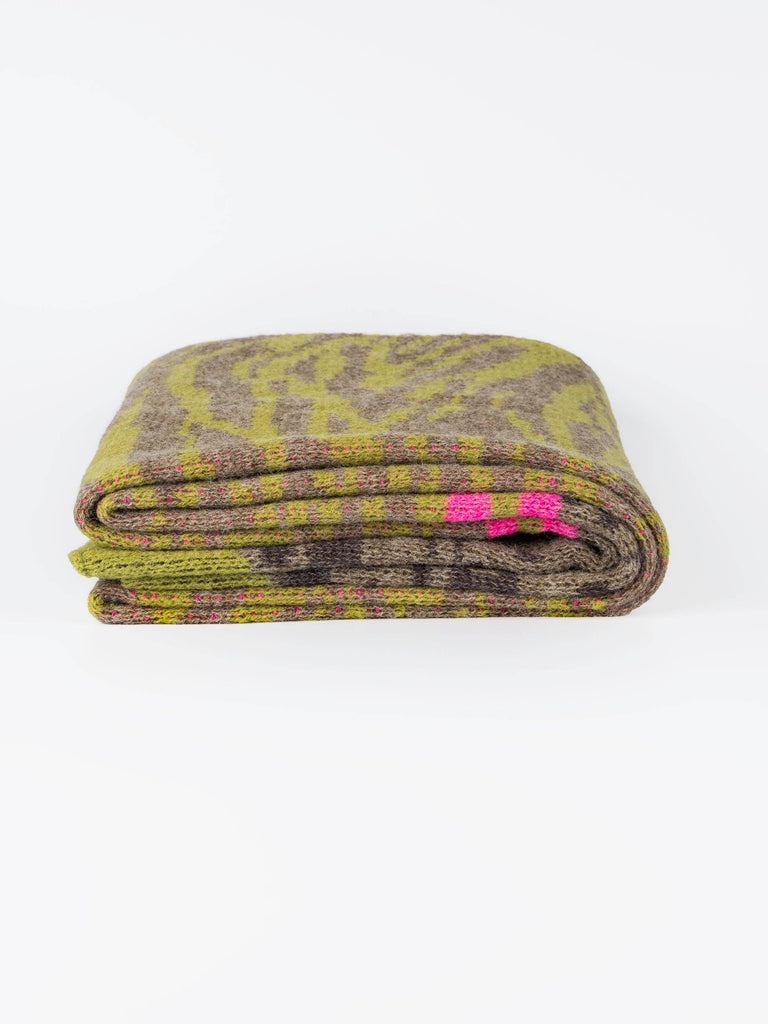 Sarta Accessories - Mara Heavyweight Scarf - Green/Pink, Tiger Leopard One-size