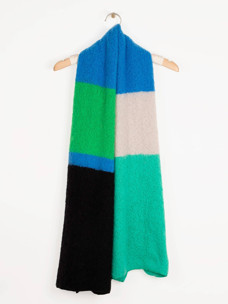 Sarta Accessories - Nellie Heavyweight Scarf - Blue/Green, Colour Block One-size