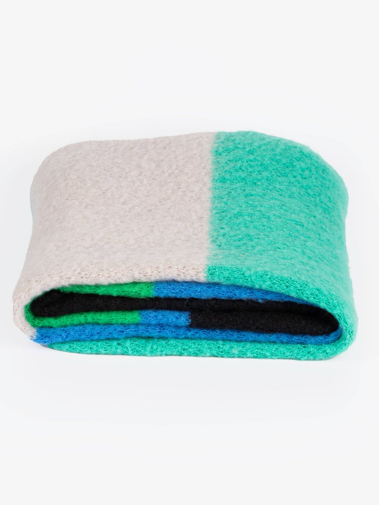 Sarta Accessories - Nellie Heavyweight Scarf - Blue/Green, Colour Block One-size