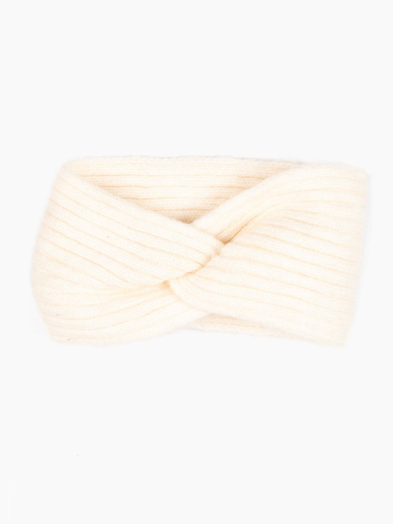 Sarta Accessories - Selena Knitted Headband - Cream, Ribbed One-size