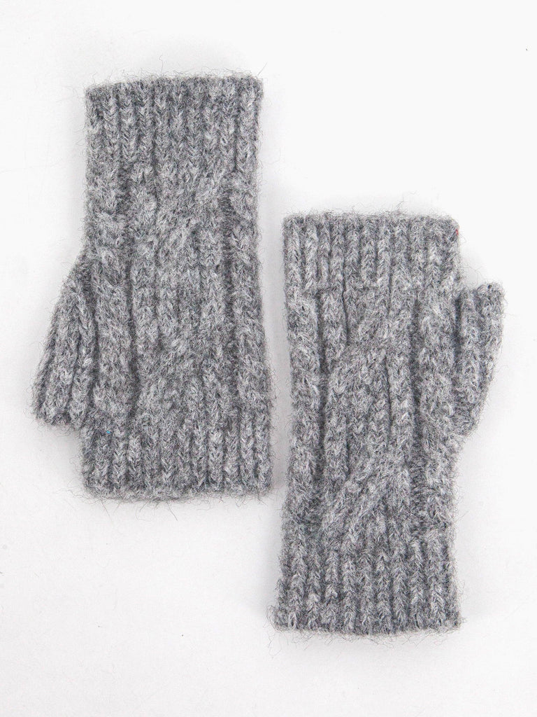 Sarta Accessories - Sydney Wrist Warmers - Dark Grey, Cable Knit One-size