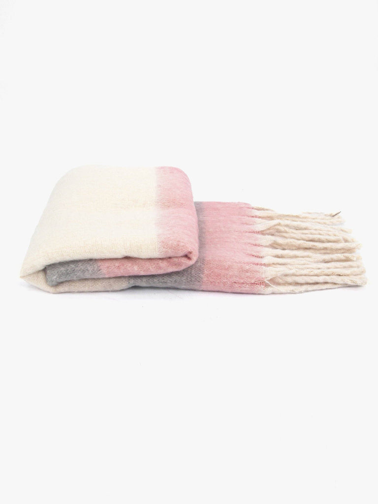 Sarta Accessories - Vivian Heavyweight Scarf - Dusty Pink/Grey, Colour Block One-size