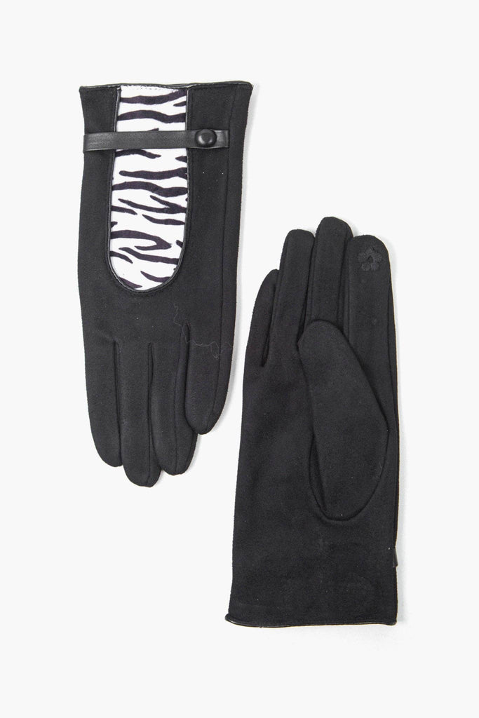 Sarta - Black Zebra Print Insert Gloves