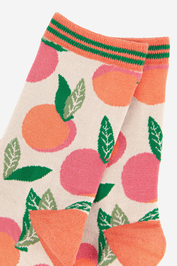 Sock Talk - Women's Peach Print Bamboo Socks UK 3-7 | EU 36-40