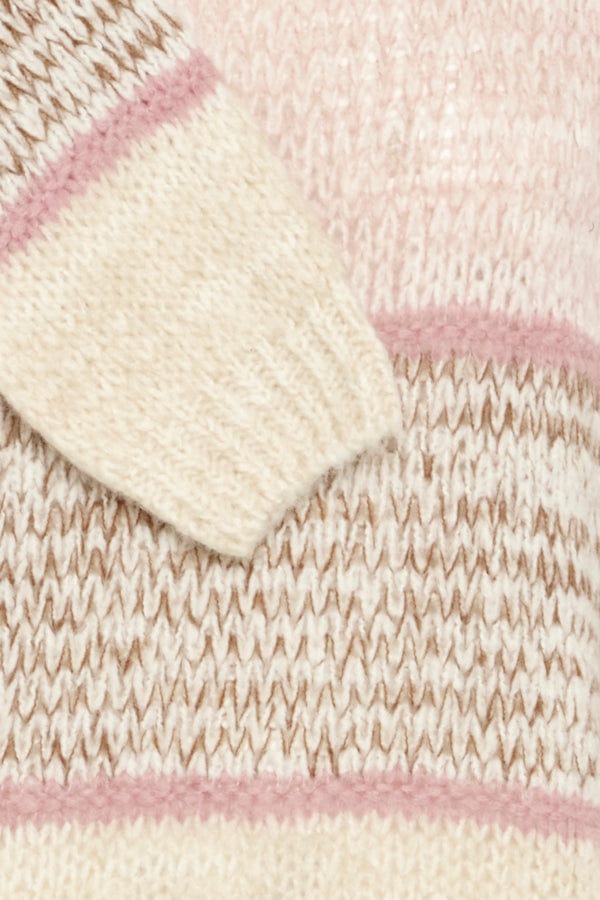 Sorbet Stripe Jumper Pink Beige