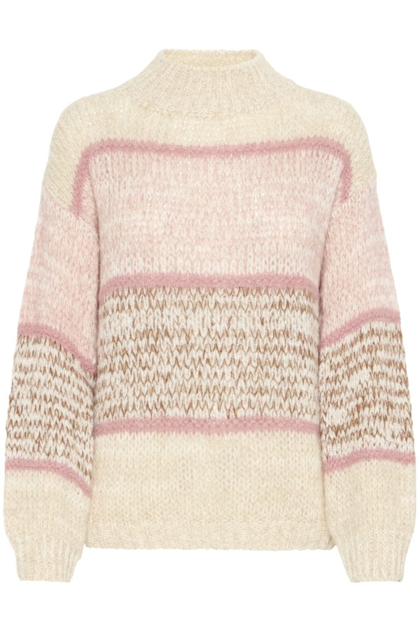 Sorbet Stripe Jumper Pink Beige