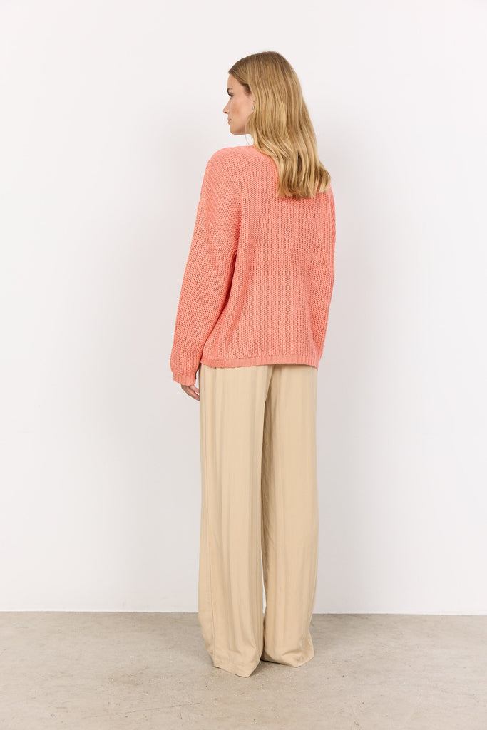 Soya Concept Cotton Wide Neck Jumper Coral