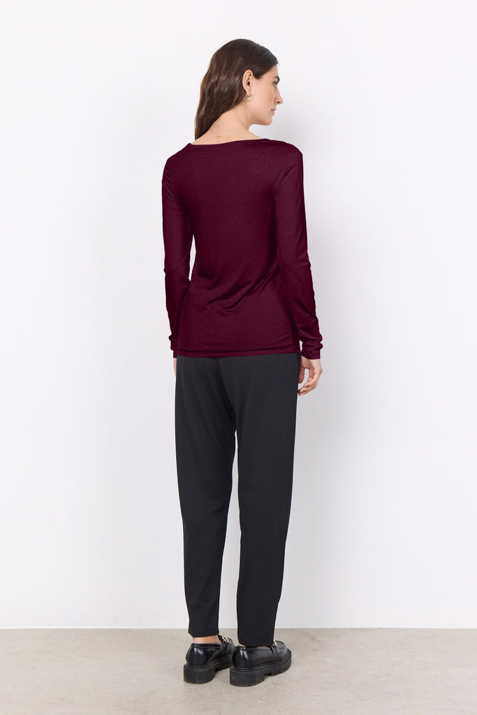 Soya Concept Soft Jersey Top Plum