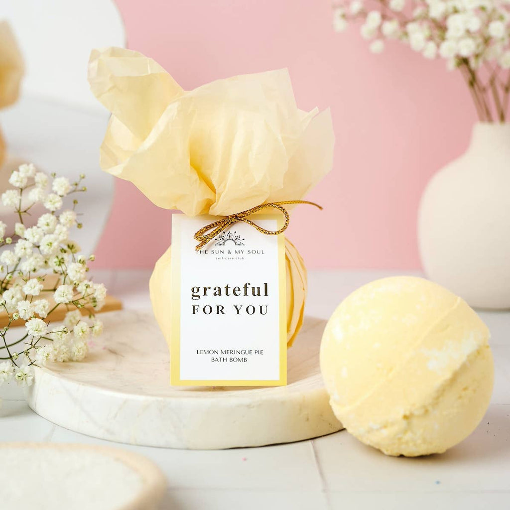 The Sun & My Soul - Gratitude Bath Bomb Gift⎜Lemon Scent Luxury Bath Bomb