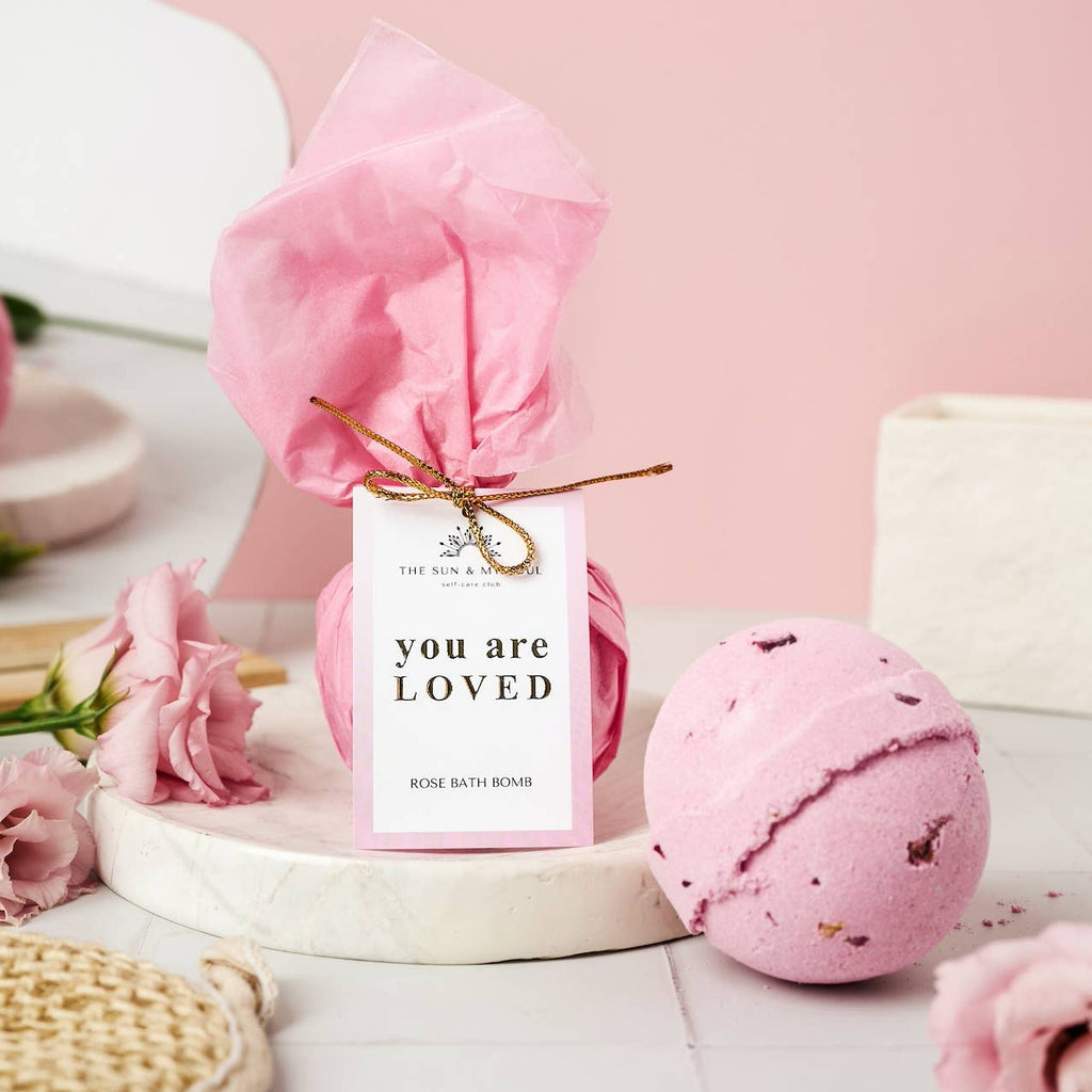 The Sun & My Soul - Self Love Rose Bath Bomb Gift⎜You Are Loved Luxury Bath Bomb